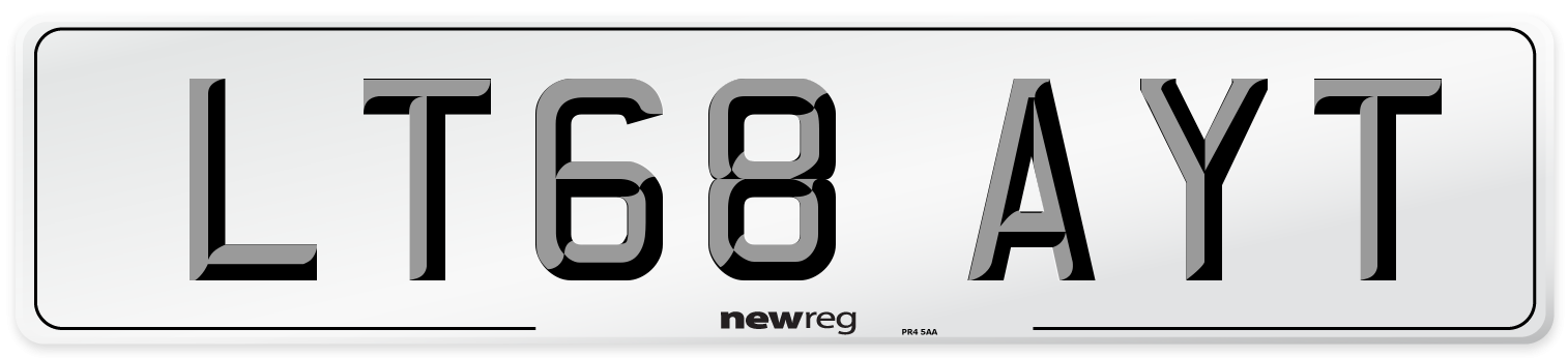 LT68 AYT Number Plate from New Reg